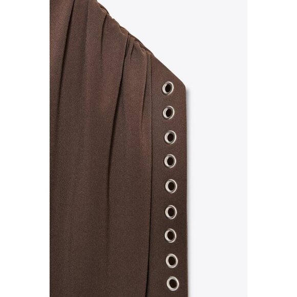 ZARA ASYMMETRIC RUFFLE SHORT DRESS - Picture 4 of 4